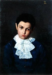 Portret chłopca z koronkowym kołnierzykiem (olej na płótnie) autorstwa Polish School