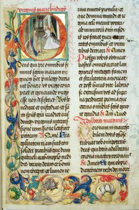 Zwiastowanie Papieskie Biskupa Erazma Ciołka, ok. 1510 (tempera i złoto na pergaminie) autorstwa Polish School