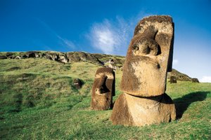 Posągi Moai, Park Narodowy Rapa Nui, Wyspa Wielkanocna, Chile