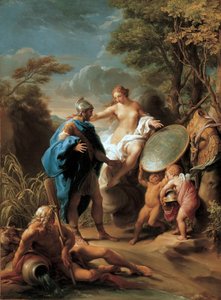 Wenus przedstawia Eneaszowi zbroję wykutą przez Vulcan autorstwa Pompeo Girolamo Batoni