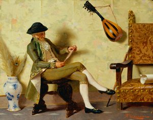 Strój włoski z XVIII w. (olej na płótnie)