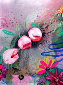 Żywe, abstrakcyjne kwiaty autorstwa Poonam Choudhary