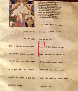Ajuda Song Verses, strona 195R, XIII-XV w. autorstwa Portuguese School