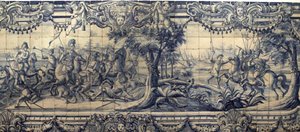 Aleksander Wielki (356-323 pne) walczący z Persami - Plaque d