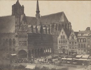 Rynek w Ypres, ca. 1851. autorstwa Possibly by Louis Désiré Blanquart évrard.