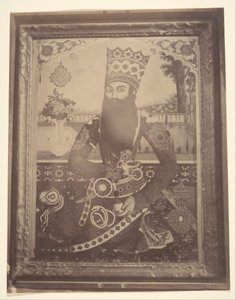 [Fath-Ali Shah, Malowidło, które kiedyś należało do Hmah [] Saula, wujek króla.], lata czterdzieste i sześćdziesiąte XIX wieku. autorstwa Possibly by Luigi Pesce.