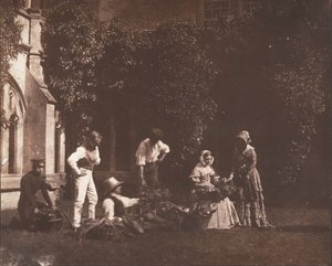 Sprzedawcy owoców, ca. 1845. autorstwa Possibly by William Henry Fox Talbot.