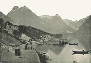 Mundal, nad Fjaerlandsfjorden, Sogn, Norwegia, 1895.