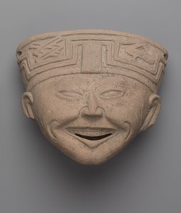 Głowa Laughing Man, Totonac (ceramika) autorstwa Pre Columbian
