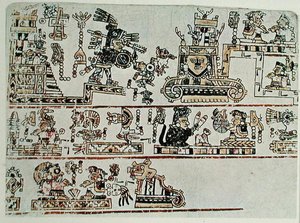 Faksymile Codex Bodley, detal, ok. 1521 (welum) autorstwa Pre Columbian Pre Columbian