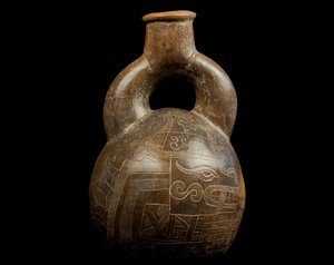 Wazon z uchwytem w kształcie strzemienia / Culture Chavin (terakota)