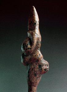 Prehistoria: Venus de Savignano, antropomorficzna rzeźba lityczna znaleziona w 1925 roku w Savignano sul Panaro. Górny paleolit, epoka kamienia Wysokość: 22 cm. Luigi Pigorini Narodowe Muzeum Prehistorii i Etnografii (Muzeum Prahistorii i Etnografii), Rzym