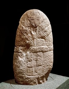 Prehistoria: statuetka menhir. Epoka kamienia łupanego, neolit. Saint Germain en Laye, Muzeum Starożytności Narodowej autorstwa Prehistoric Prehistoric