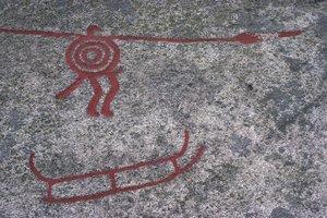 Szwecja, okręg Vastra Gotaland, na północ od Bohuslan, Tanum (Tanumshede), malowidła naskalne autorstwa Prehistoric Prehistoric