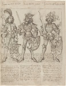 Hektor Troi, Aleksander Wielki i Juliusz Cezar autorstwa Primary Master of the Strassburg Chronicle