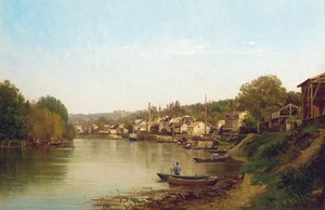 Nad brzegiem Sekwany w Meudon autorstwa Prosper Galerne