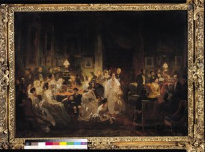 Emile Jean Horace Vernet (1789-1863) Omówienie wynalazku dagerotypu w salonie Monsieur Irissona