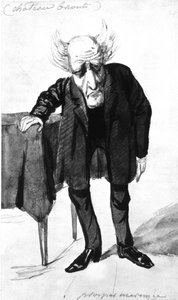 Francois Rene pisarz francuski, wicehrabia Chateaubriand (1768-1848) pisarz francuski, rysunek Prospera Merimee (rycina)