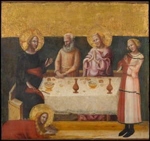 Maria Magdalena myjąca stopy Chrystusa, ok. 1325-1330 (tempera i złoty płatek na desce)