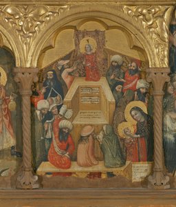Poliptyk Zaśnięcia NMP, fragment Jezusa z lekarzami (tempera na desce)