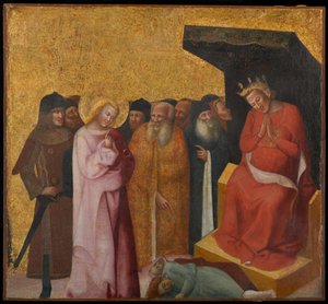 Św. Jan Ewangelista przywracający życie dwóm mężczyznom, ok. 1325-1330 (tempera i złoty płatek na desce)