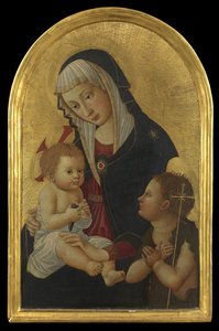 Dziewica z Dzieciątkiem ze Szczygiełem i Dzieciątkiem Św. Jan, po 1460 (tempera na panelu) autorstwa Pseudo Pier Francesco Fiorentino