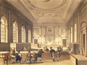 Hala Dywidendowa w South Sea House, wyd. R. Ackermann, 1810 (akwatinta)