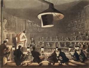 Rysunek z życia w Akademii Królewskiej, wyryty przez Richarda Banksa Harradena (1778-1862) (akwatinta)