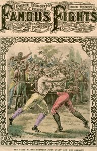 Pierwsza bitwa między Johnem Gully i Bobem Gregsonem, 1807 pod koniec XIX lub na początku XX wieku.