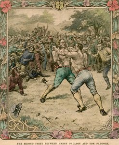 Druga walka między Harrym Paulsonem i Tomem Paddockiem, 1851 koniec XIX lub początek XX wieku.