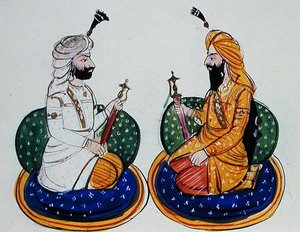 Sardar Sher Singh Attariwala i Maharadża Sher Singh Attariwala, ok. 1890 (akwarela na papierze)