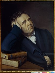 Portret bajkopisarza Iwana A. Kryłowa (1769-1844) (portret bajkopisarza I.A. Kryłowa). Praca Piotra Aleksiejewicza Olenina (1828-1855), pastel na papierze autorstwa Pyotr Alexeevich Olenin