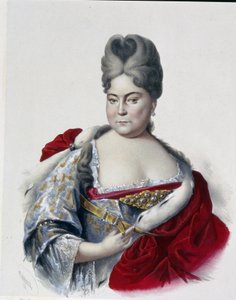 Portret wielkiej księżnej Natalii Aleksiejewny Rosji (1673-1716), siostry cara Piotra I Wielkiego (1672-1725). (Portret Wielkiej Księżnej Natalii Aleksiejewny Rosji, siostry cara Piotra Wielkiego). Dzieło Piotra Fiodorowicza Borela (1829-1898),