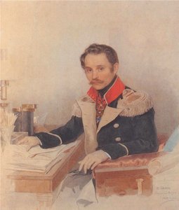 Portret Leonty Wasiliewicza Dubelta 1792-1862, szefa sztabu Korpusu Żandarmów, 1834 autorstwa Pyotr Fyodorovich Sokolov