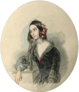 Portret poety Evdokia Rostopchina, 1811-1858, 1846. autorstwa Pyotr Fyodorovich Sokolov