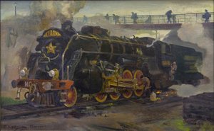 Lokomotywa IS20 par Smukrovich, Piotr Iosifovich (1878-1942). Olej na płótnie, rozmiar : 55x89 autorstwa Pyotr Iosifovich Smukrovich