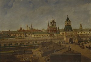 Bramy Ilińskie w Moskwie, połowa XIX wieku. autorstwa Pyotr Ivanovich Moiseyev