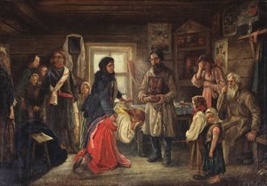 Przed ślubem, 1900 autorstwa Pyotr Ivanovich Tselebrovski