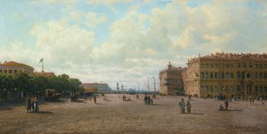 Plac Pałacowy w Petersburgu, lata 60. XIX wieku.