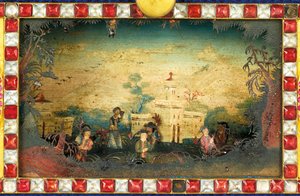 Cesarski chiński uderzający, muzyczny i automatyczny zegar „Jardiniere”, warsztaty w Kantonie, okres Qianlong (1736-1795), koniec XVIII wieku (ormolu, emalia i zestaw past)