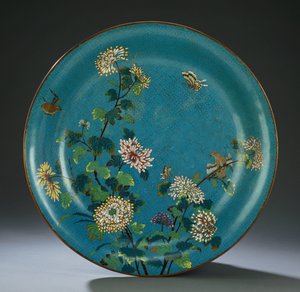 Duże naczynie emaliowane cloisonne, koniec XVIII wieku