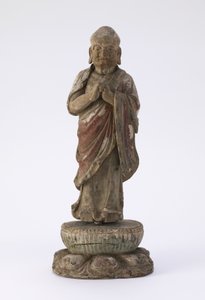 Figura mnicha Ka-yeh (Kasyapa) (drewno i zaprawa)