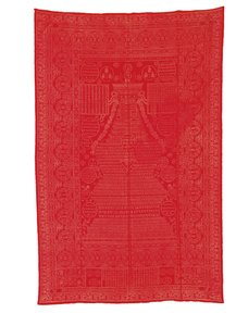 Pokrycie z czerwonego jedwabiu brokatowego, późna dynastia Qing autorstwa Qing Dynasty Chinese School