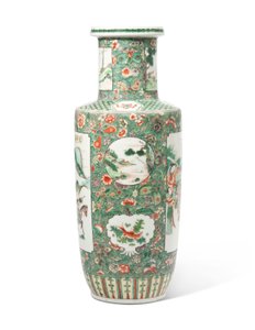 Famille verte „Romance of the Three Kingdoms” Rouleau wazon (ceramiczny)