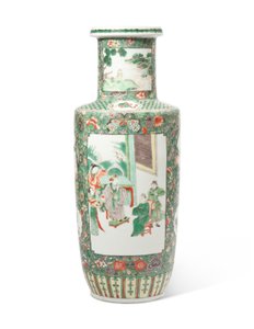 Famille verte „Romance of the Three Kingdoms” Rouleau wazon (ceramiczny)