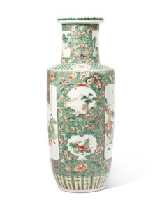 Famille verte „Romance of the Three Kingdoms” Rouleau wazon (ceramiczny)