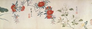 Kwiaty, Handscroll (tusz i kolor na papierze) autorstwa Qing Dynasty Chinese School