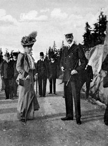 Król Norwegii Haakon VII 1872-1957 z żoną królową Maud 869-1938, 1908.