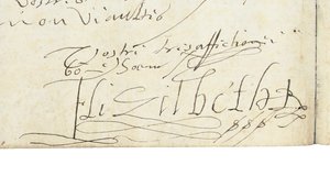 Podpis na liście Elżbiety I Anglii do Henryka IV Francji, c.1596 autorstwa Queen Elizabeth I of England and