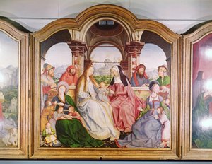 Święte Pokrewieństwo, czyli Ołtarz św. Anny, fragment środkowego panelu, 1509 autorstwa Quentin Massys or Metsys